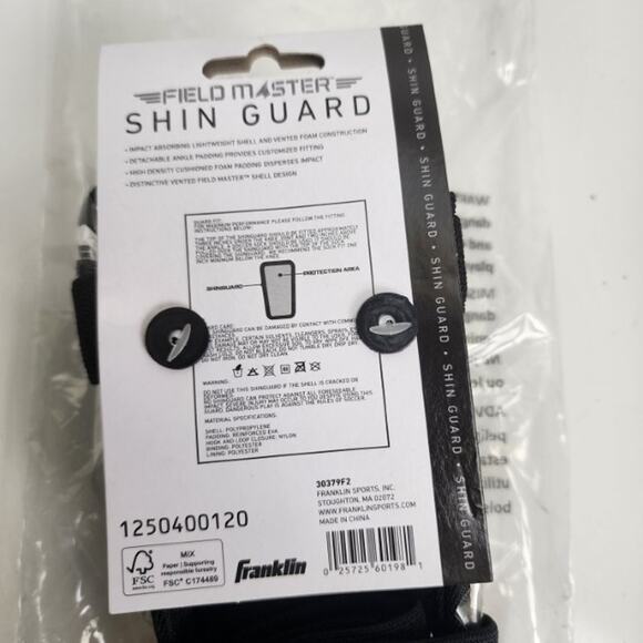 Franklin Sports Field Master Blue & Orange Soccer Shin Guards 2pk Size M - Picture 2 of 3